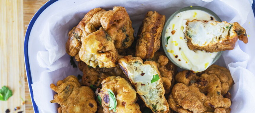 Light Cauliflower Fritters with Spicy Tahini Sauce