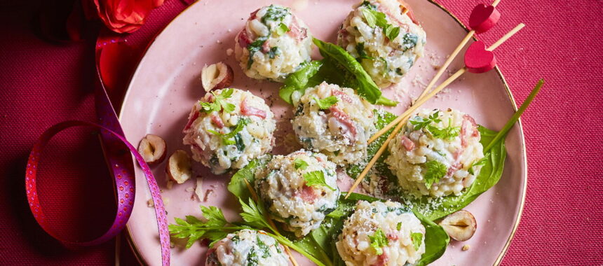 Duck and Spinach Risotto Bites