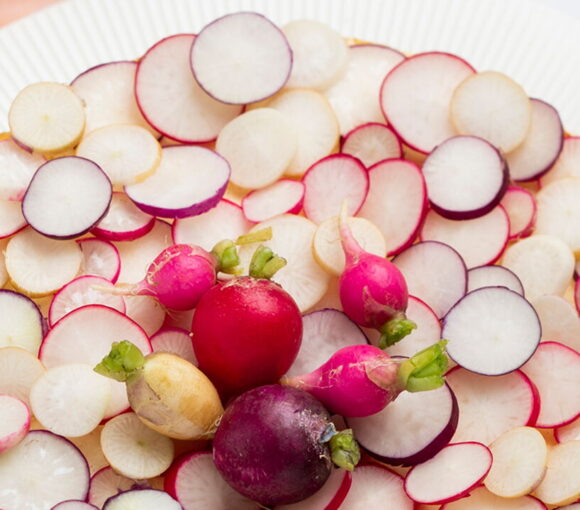 Baked Parmesan and Radish Cheesecake