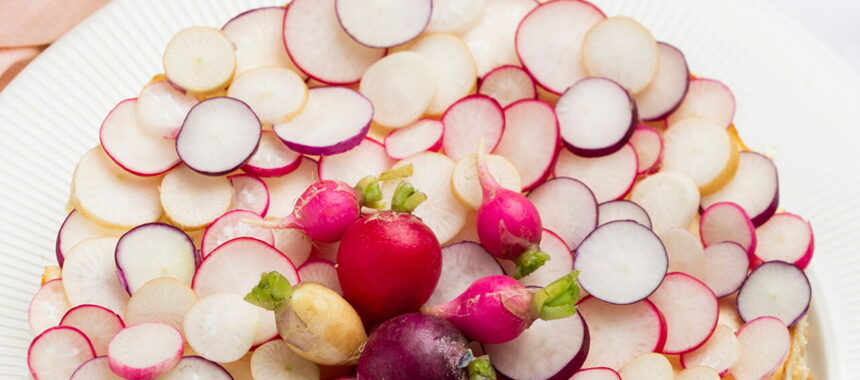 Baked Parmesan and Radish Cheesecake