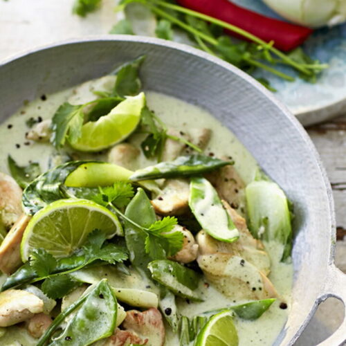 Sugar Snap Pea Curry with Chicken Strips