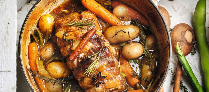 Pork Shoulder with Spring Vegetables