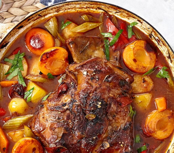 Braised Lamb Shoulder with Apricots