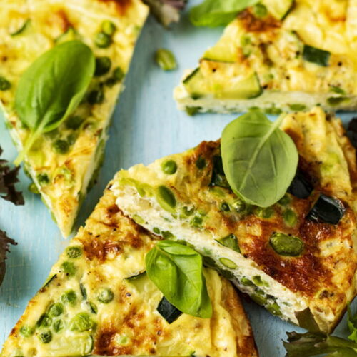 Pea and Zucchini Frittata with Basil