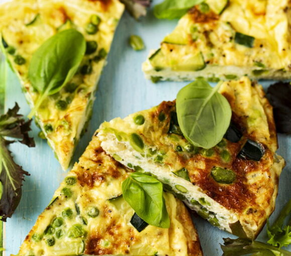 Pea and Zucchini Frittata with Basil