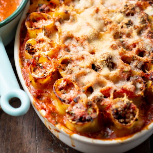 Cannelloni Gratin with Tomato Sauce