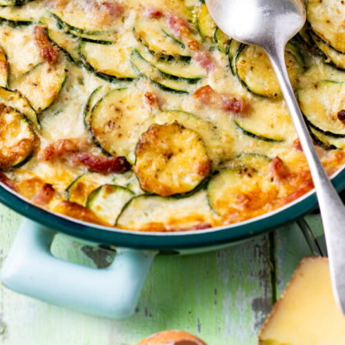 Zucchini and Bacon Gratin