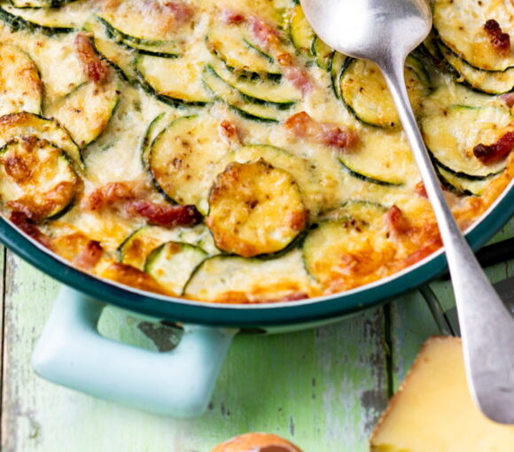 Zucchini and Bacon Gratin