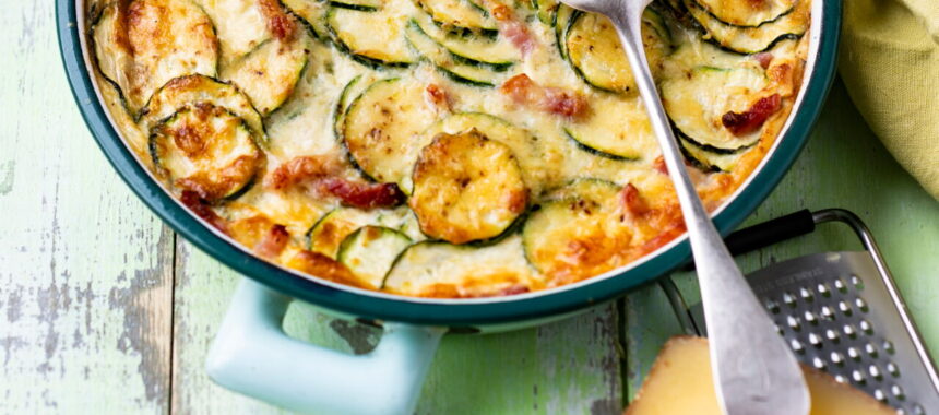 Zucchini and Bacon Gratin