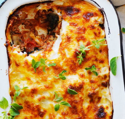 Beef, Ricotta, and Spinach Lasagna