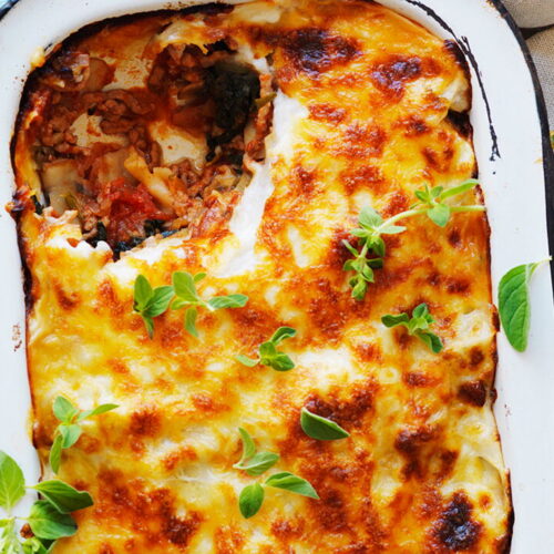 Beef, Ricotta, and Spinach Lasagna