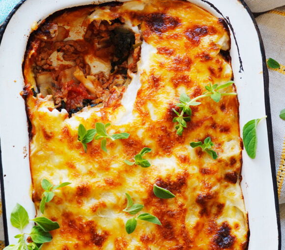 Beef, Ricotta, and Spinach Lasagna