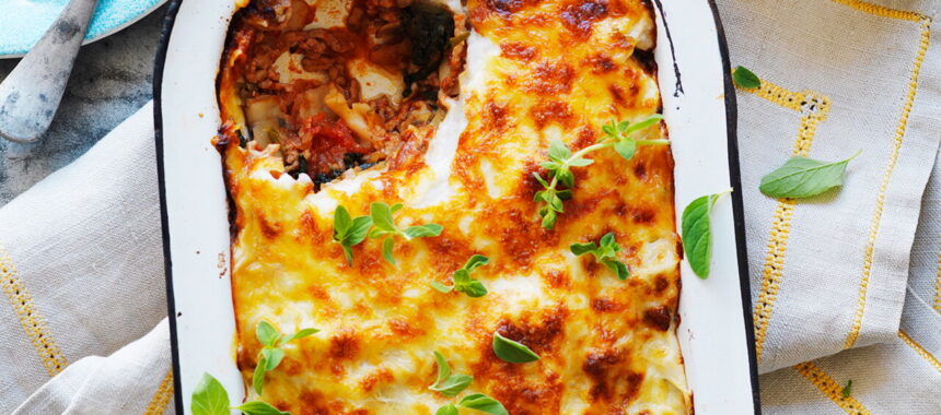 Beef, Ricotta, and Spinach Lasagna