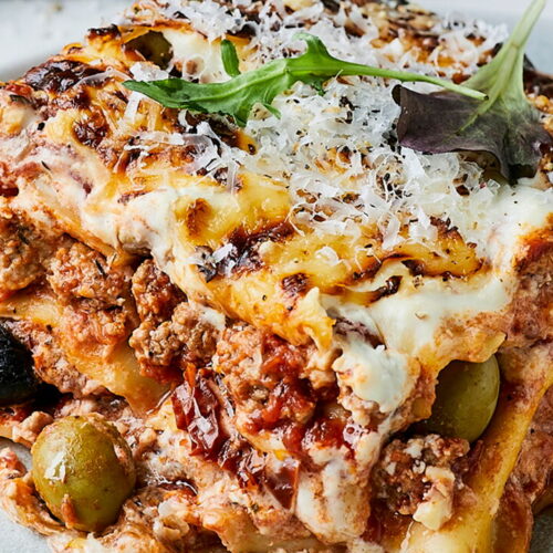 Lamb Lasagna with Sun-Dried Tomatoes and Olives