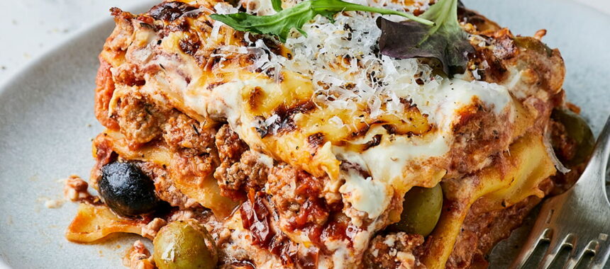 Lamb Lasagna with Sun-Dried Tomatoes and Olives