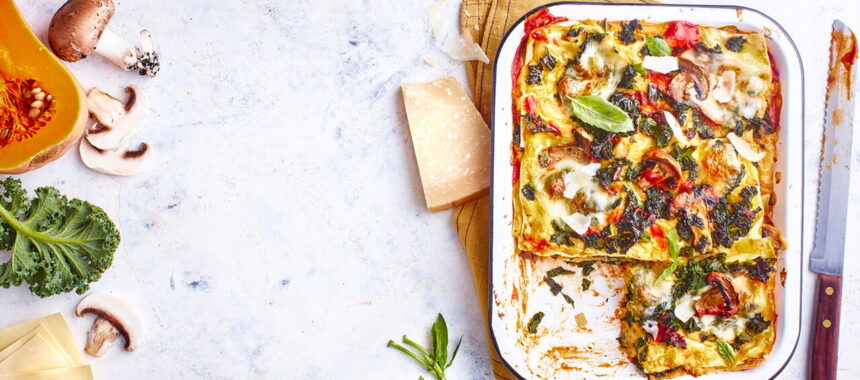 Vegetarian Lasagna with Kale and Gorgonzola