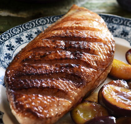 Duck Breast with Plums in Spiced Honey Syrup