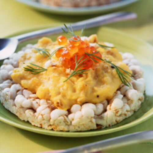 Scrambled Eggs on Puffed Rice