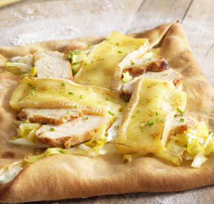 Endive, Chicken, and Maroilles Pizza Calzone