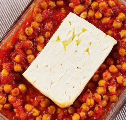 Oven-Roasted Chickpeas with Feta
