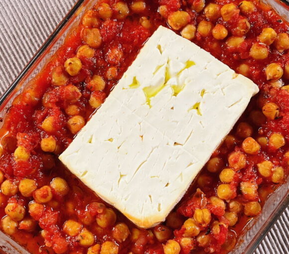 Oven-Roasted Chickpeas with Feta