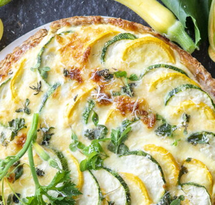 Two-Zucchini and Parmesan Quiche