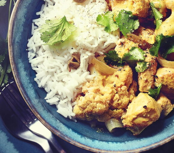 Pork Stew with Turmeric, Thai Rice