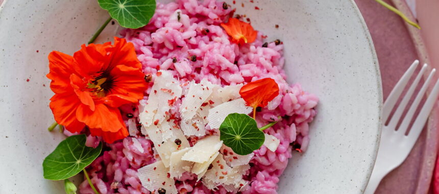 Beetroot and Sardine Risotto