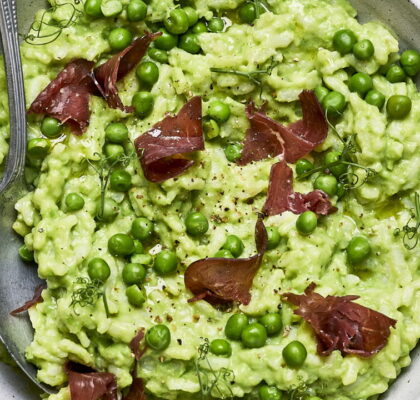 Risotto with Peas and Bresaola
