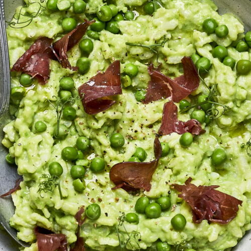 Risotto with Peas and Bresaola