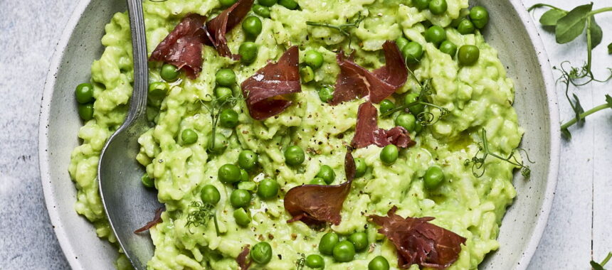 Risotto with Peas and Bresaola