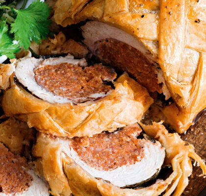 Japanese-Style Stuffed Turkey Roast in Pastry