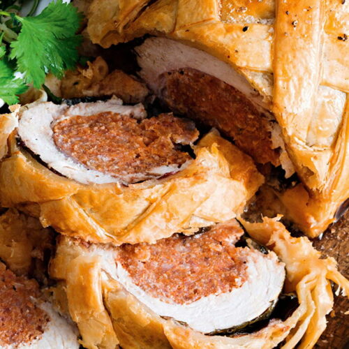 Japanese-Style Stuffed Turkey Roast in Pastry