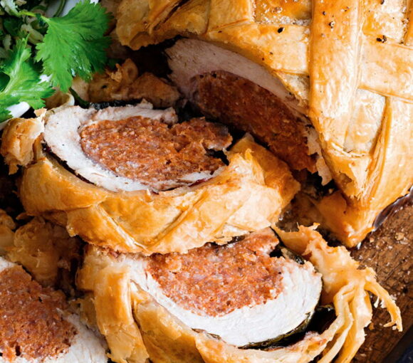 Japanese-Style Stuffed Turkey Roast in Pastry