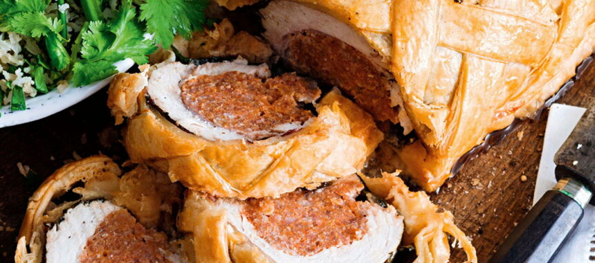 Japanese-Style Stuffed Turkey Roast in Pastry