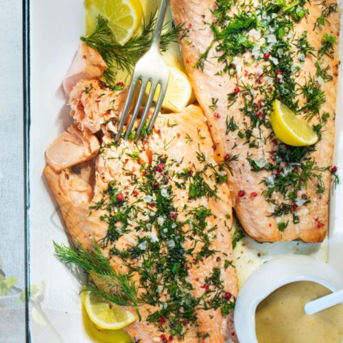 Salmon with Caramelized Lemon Sauce