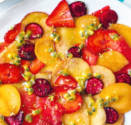 Summer Fruit Carpaccio with Passion Fruit Vinaigrette