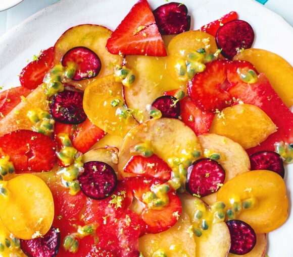 Summer Fruit Carpaccio with Passion Fruit Vinaigrette