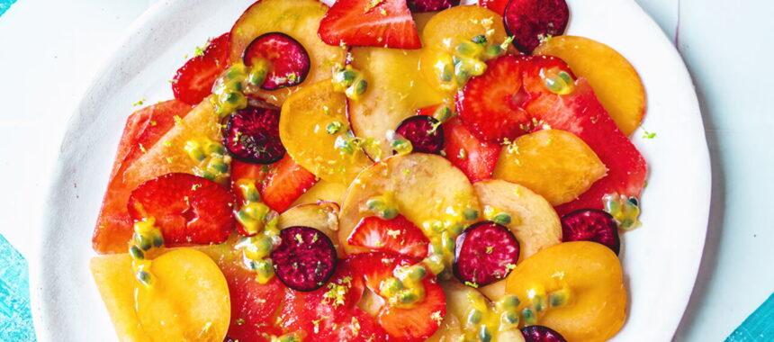 Summer Fruit Carpaccio with Passion Fruit Vinaigrette