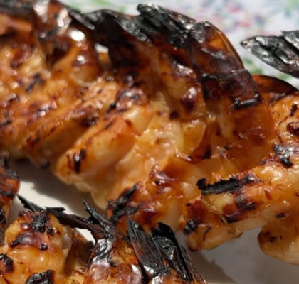 Barbecue Prawns with Soy Sauce