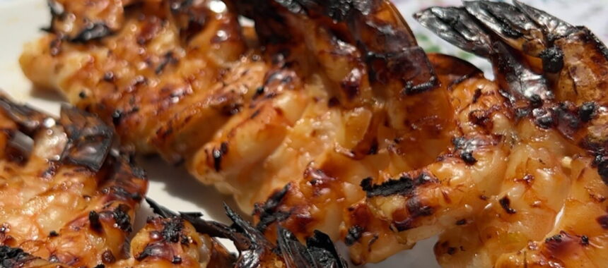 Barbecue Prawns with Soy Sauce