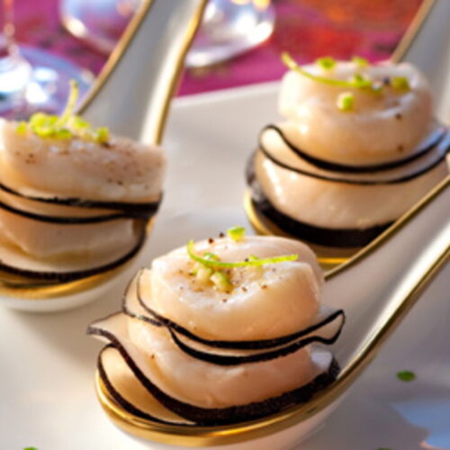 Scallop and Black Radish Mini Mille-feuilles