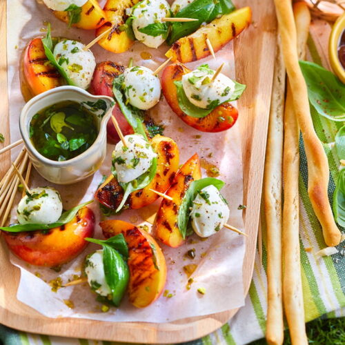 Nectarine and Mozzarella Skewers