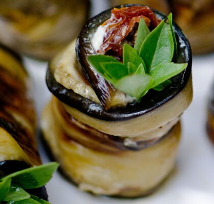 Eggplant Rolls with Fresh Goat Cheese