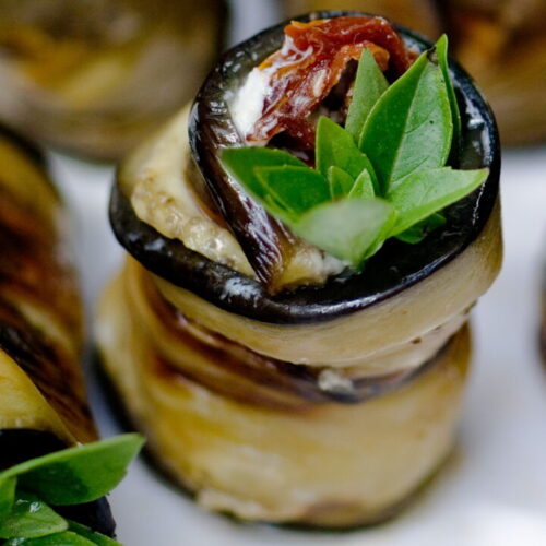 Eggplant Rolls with Fresh Goat Cheese