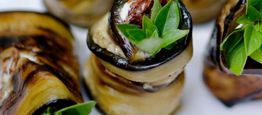 Eggplant Rolls with Fresh Goat Cheese