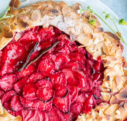 Rustic Strawberry, Almond, and Vanilla Tart