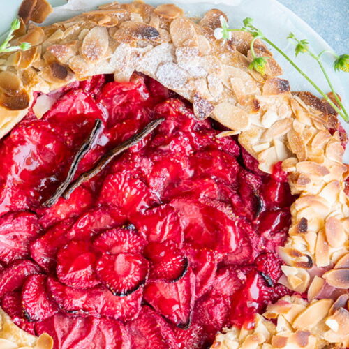 Rustic Strawberry, Almond, and Vanilla Tart