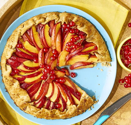 Rustic Nectarine and Red Currant Tart