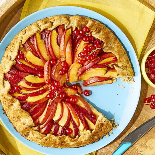 Rustic Nectarine and Red Currant Tart